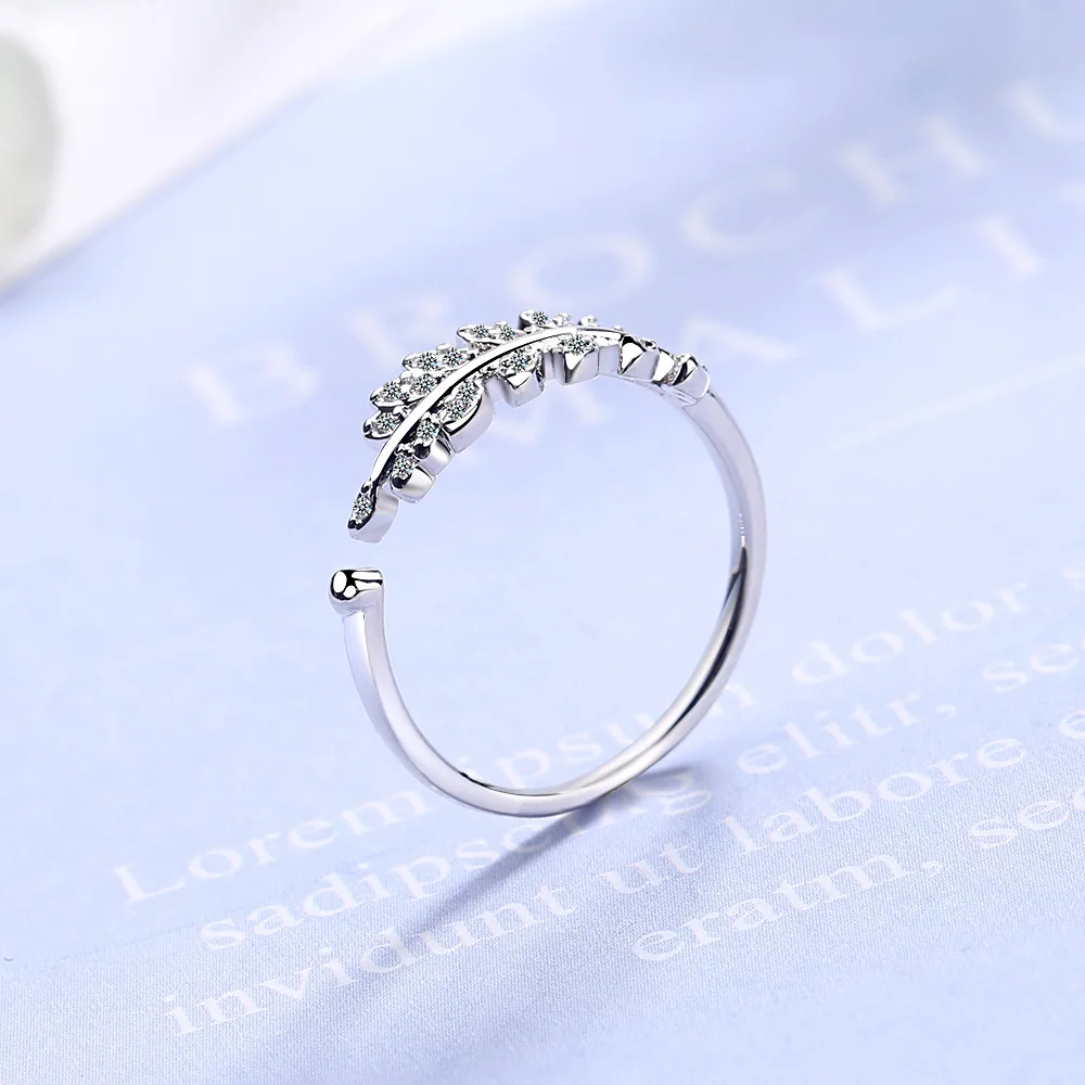 Женское кольцо с открытым кольцом MEETSOFT простое регулируемое из стерлингового