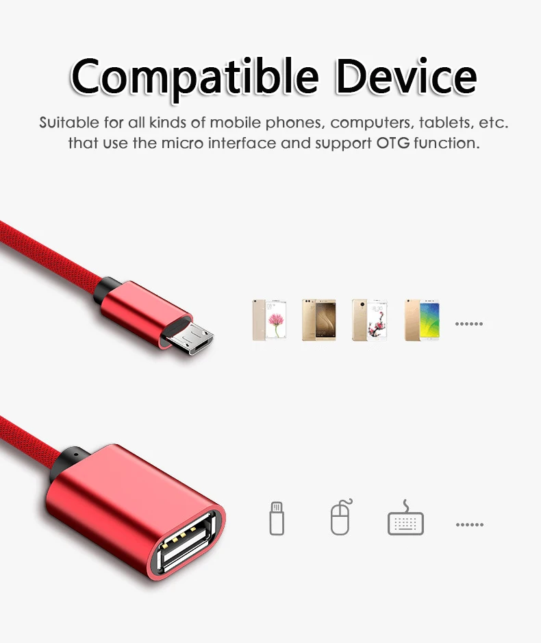 Переходник Micro USB 3 цвета 18 см для Samsung Xiaomi | Мобильные телефоны и аксессуары