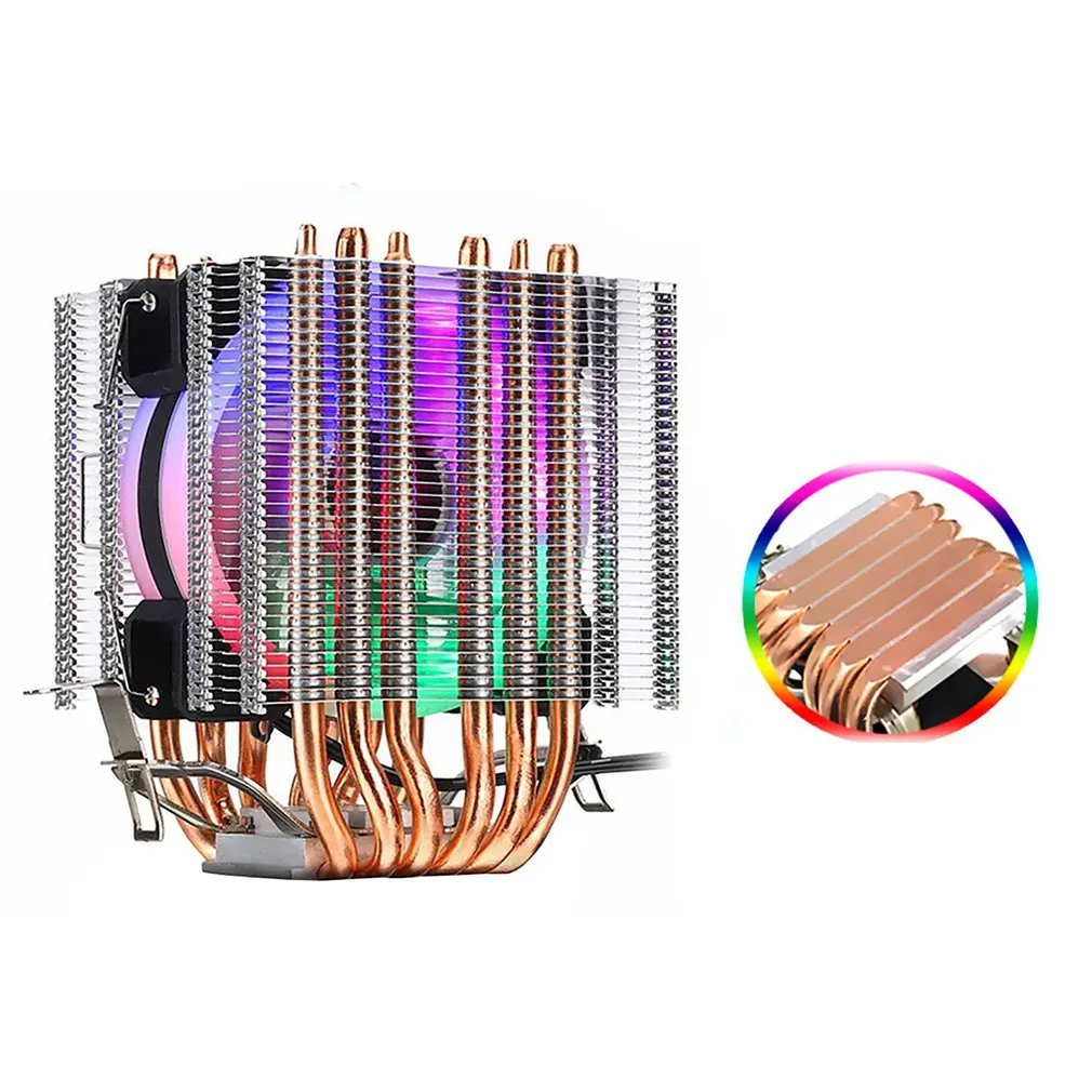 3 линии 6 тепловая трубка процессор радиатор AVC Чистая медь AMD 1155 1156 настольный компьютер процессор кулер Постоянная скорость один двойной ветер