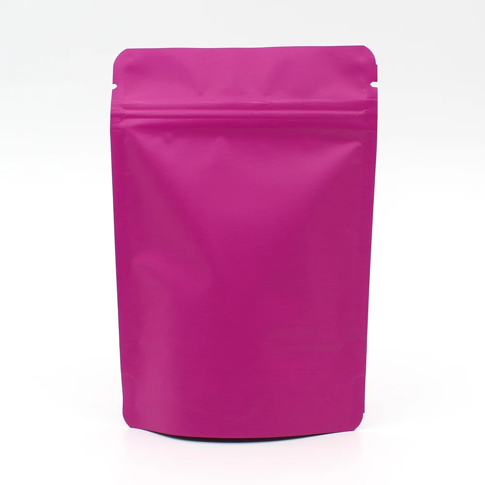 Pink Zipper Bags Различные размеры матовый черный позолоченная алюминиевая фольга пластиковый пакет для продуктов со струнным замком сумка для хранения тепла герметичный стоячий, на молнии замок на сумку мешки 50 шт - Цвет: Pink Zipper Bags