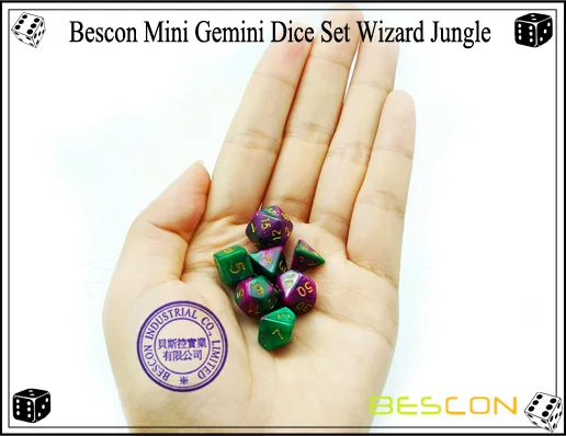 Bescon мини двухцветные многогранные игральные кости, набор 10 мм, маленькие кости набор D4-D20 в трубке, 6 новых разных цветов 42 шт