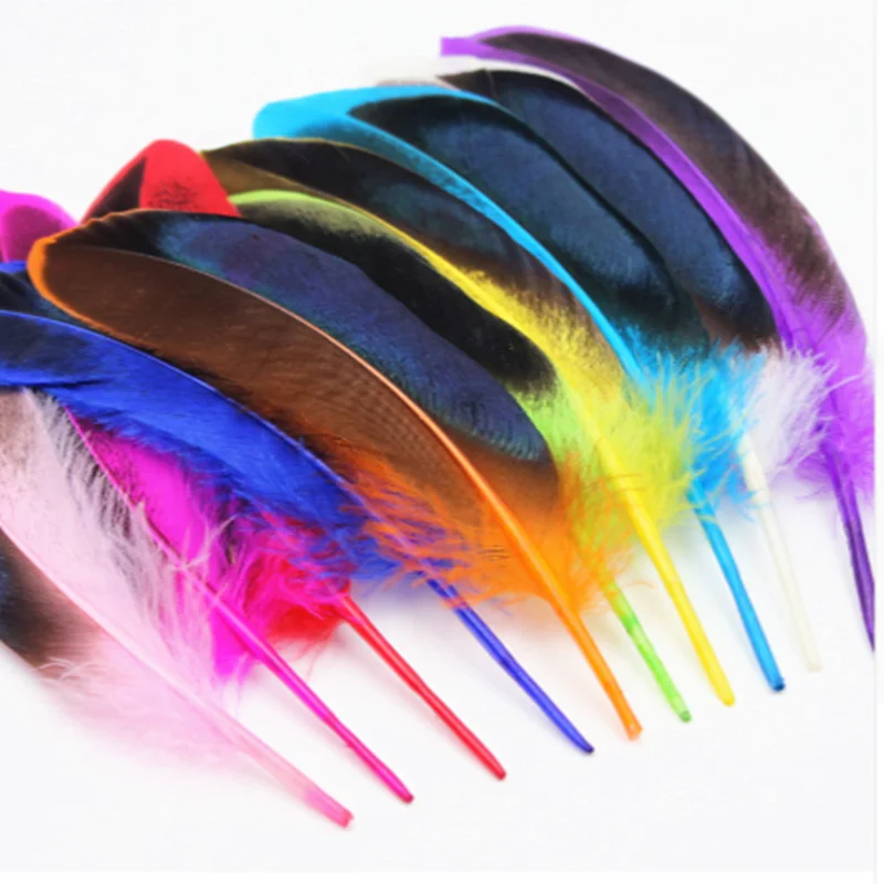 

50pcs/lot Hard Pole Natural Duck Feathers for Crafts Plumes 4-6inch Jewelry Duck Pheasant Feather Wedding Home Decoration