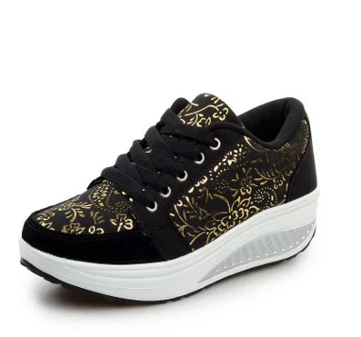 Women Toning Shoes Wedge Slimming  Fitness Swing Shoes Female Platform Height Increasing Breathable Sports Sneakers Eu35-42