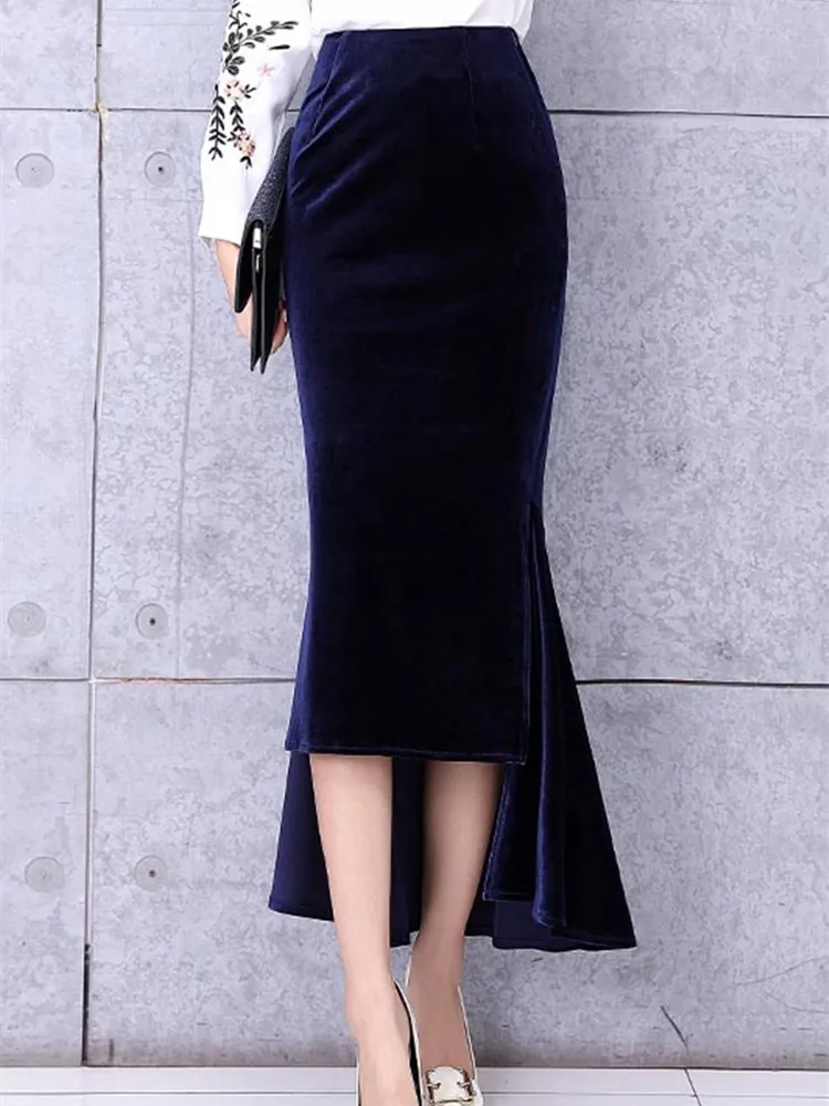 Бесплатная доставка 2021 Высокая талия Длинные Макси высокие низкие юбки для