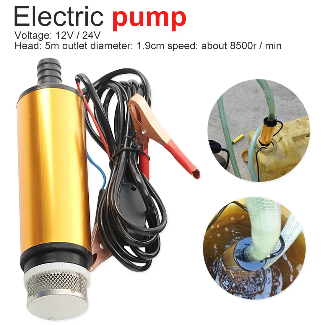 

12V 24V Aluminum Alloy DC Electric Submersible Pump For Pumping Diesel Oil Water Fuel Transfer Pump Oil Suction Pump