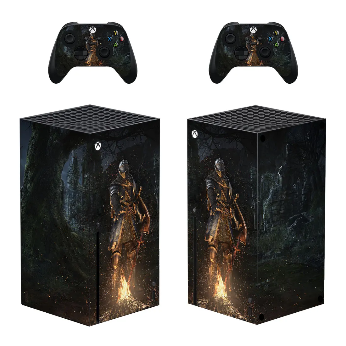 Темные души Стиль Xbox серии X кожи Стикеры для консоли и 2 контроллеры Наклейка
