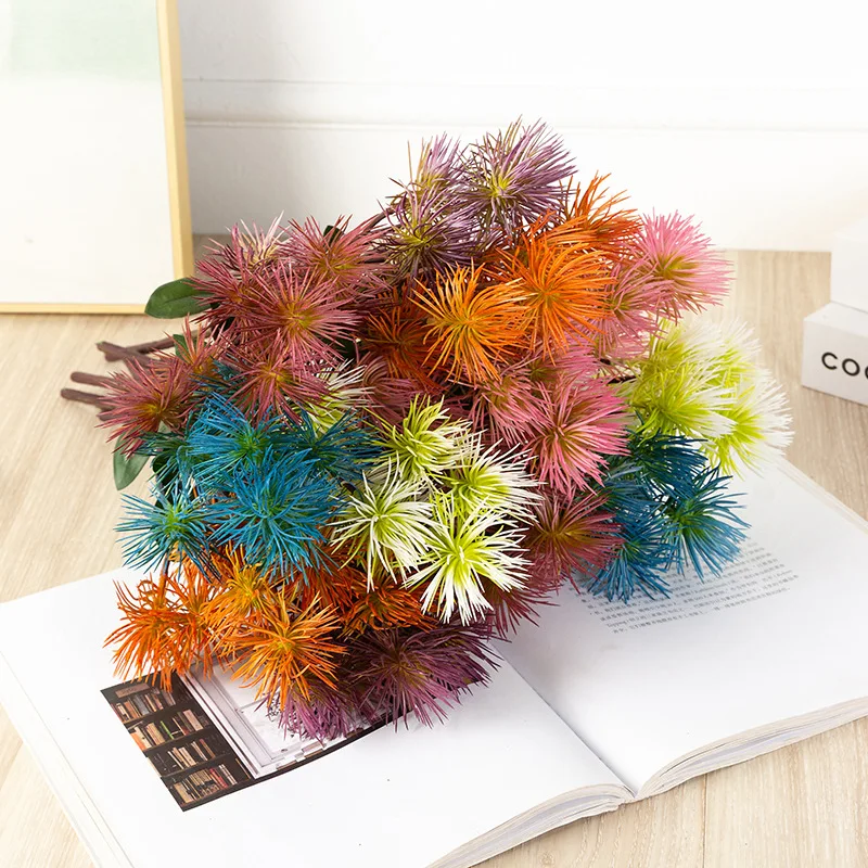 

Artificial Spray Color Dandelion Restaurant Partition Flower Arrangement Gardening Decoration Photography Props DIY Home Decor