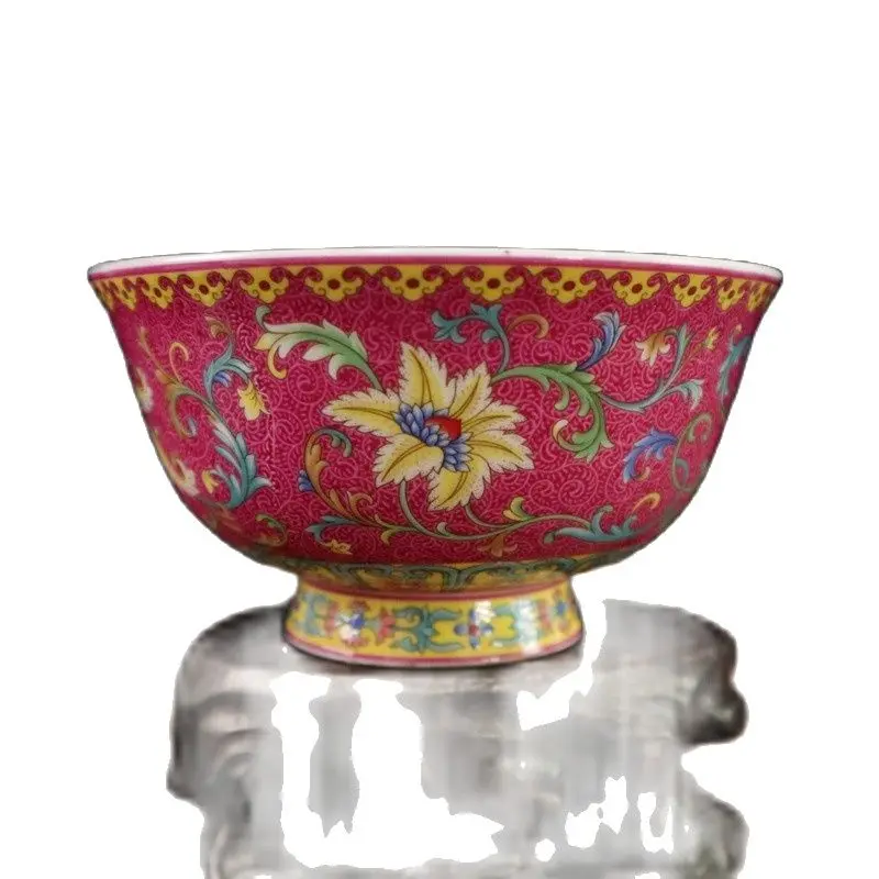 

Chinese Old Porcelain Enamel Flower Pattern Bowl