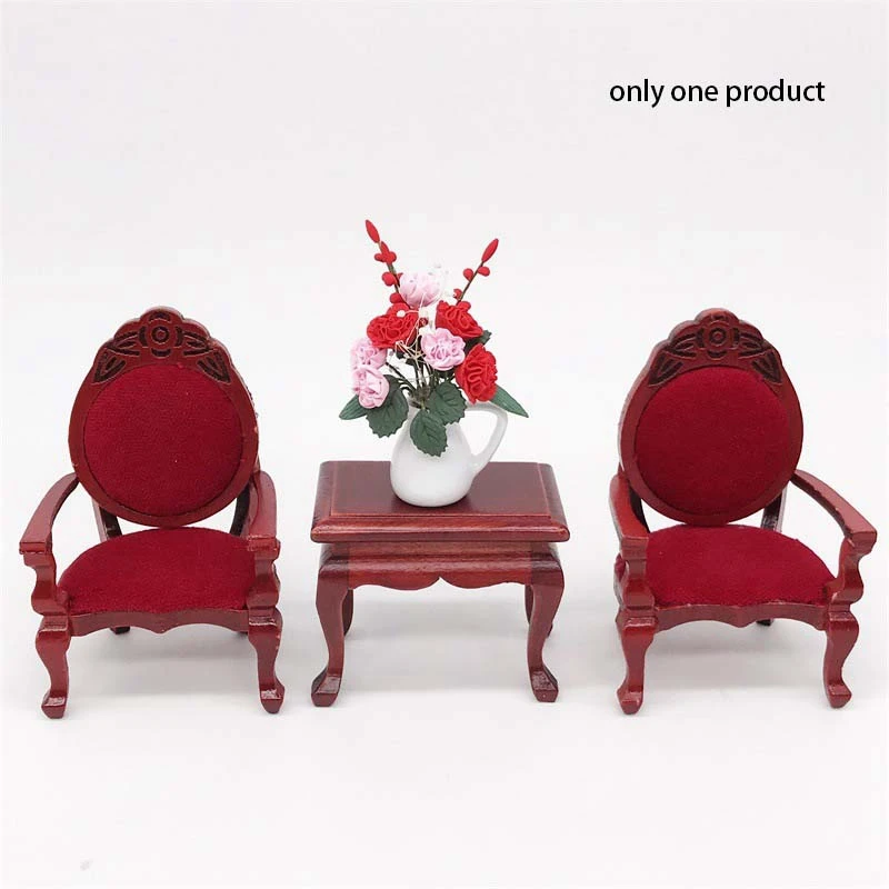 

1:12 Dollhouse Miniature Furniture Vintage Retro Carved Chair Single Chair for Living Room Dolls House Room Furniture