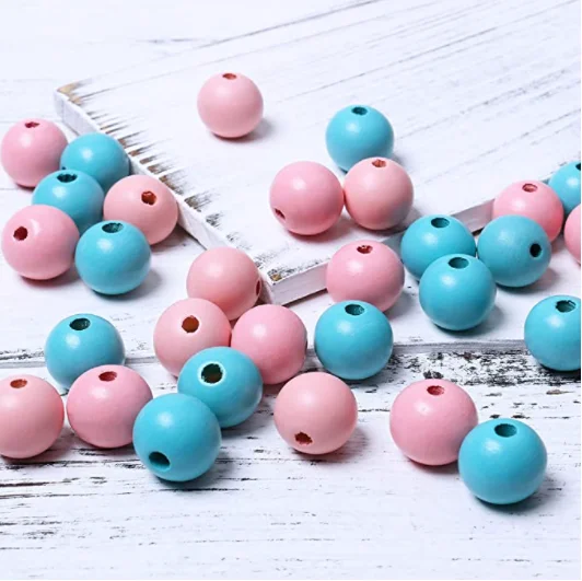 Разноцветные деревянные бусины натуральные круглые бусины-разделители