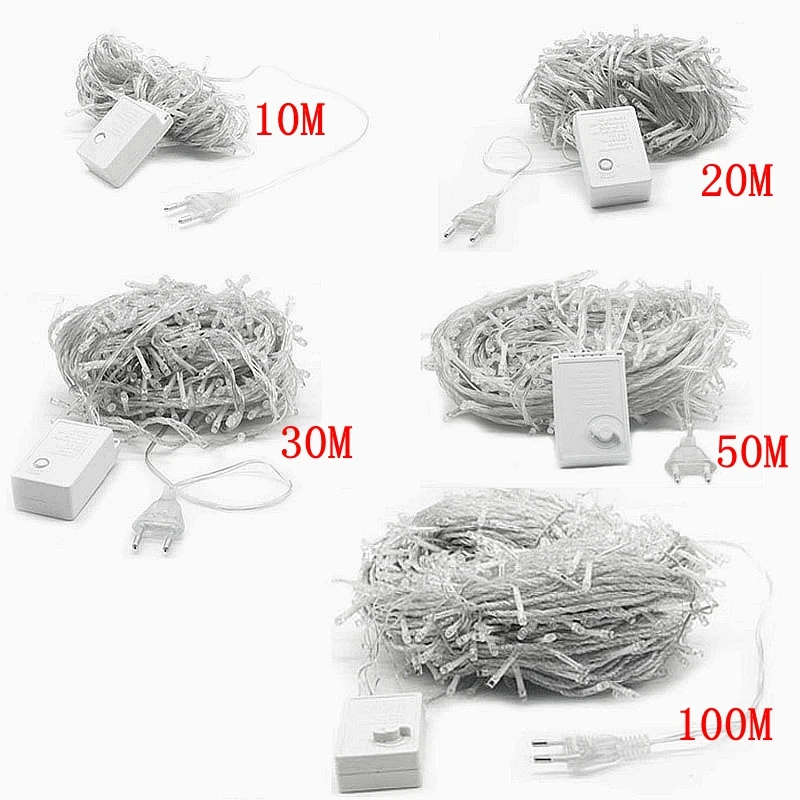 Уличная Рождественская светодиодная гирлянда 10 м 20 30 50 100 рождественские