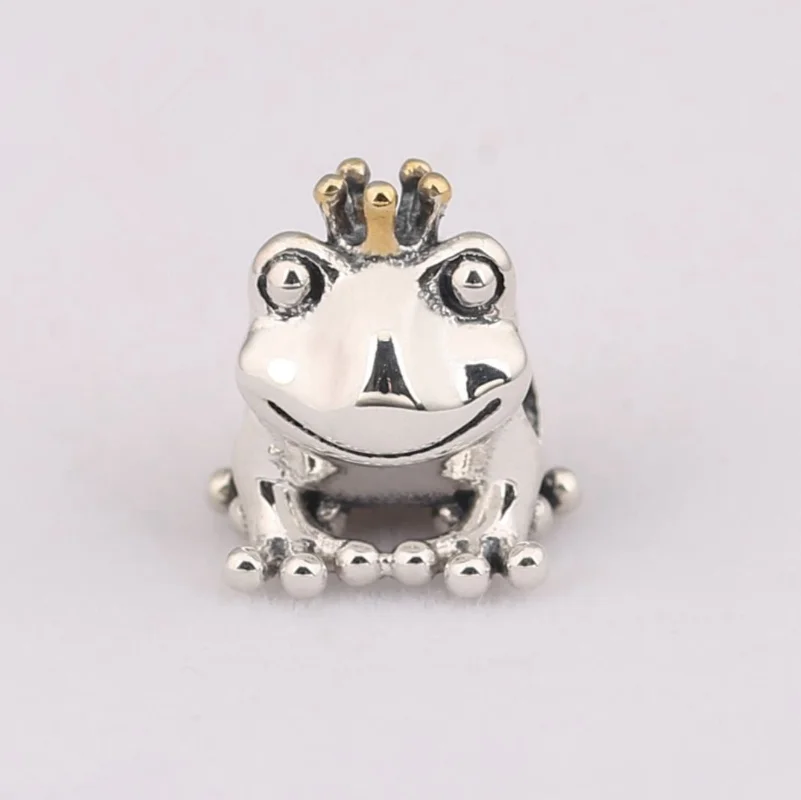 Бусины-подвески в виде животных из серебра 925 пробы Золотая Корона лягушка принц