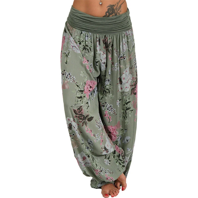 

Women's pants Bohemia Loose Floral Printed Vintage Harem pants for Women Casual Pants women Clothes #w