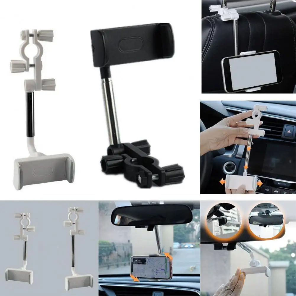 

Phone Holder Stretchable 360 Degrees Rotation Adjustable Rearview Mirror Phone Navigation Support for Car