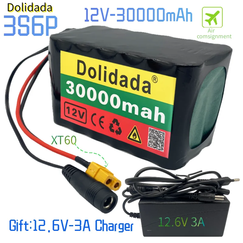Блок батарей 3S6P 12 в 30 Ач 40 А BMS orline 18650 литий ионных элементов 30000 мАч XT60 DC5521 400 Вт