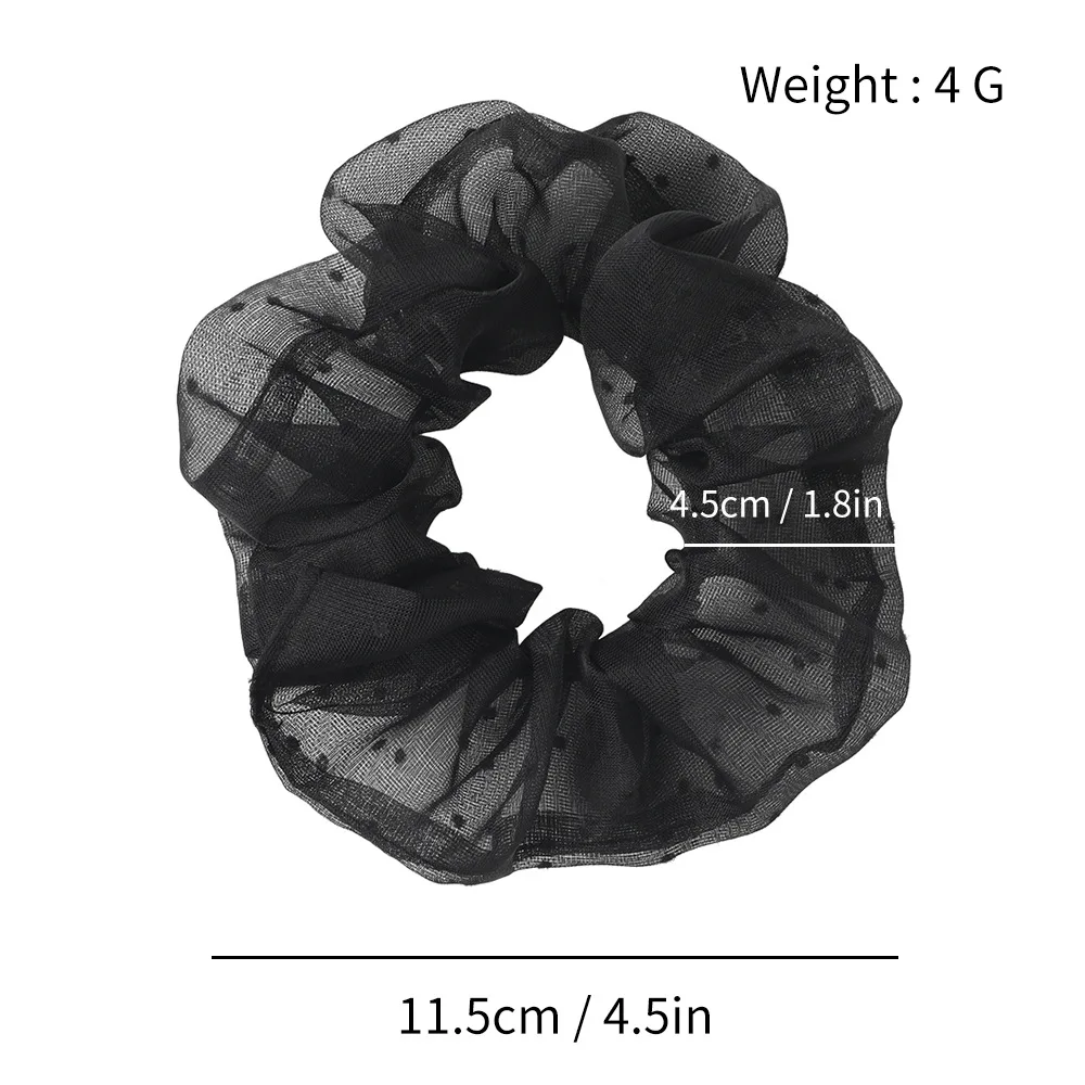 Organza Hair Scrunchies Women Plain Scrunchie Elastic Bands Girls Headwear Rubber Ties Transparent Ponytail Holder |