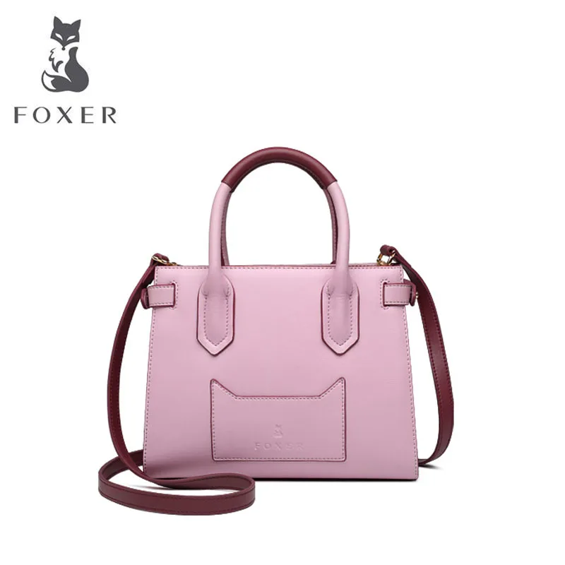 FOXER женские кожаные сумки модные из воловьей кожи роскошные дизайнерские