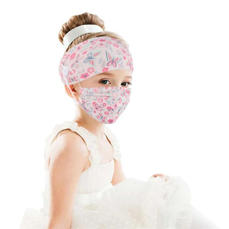 Детский хлопковый антитактный ободок для волос маска 2 шт. головной платок на
