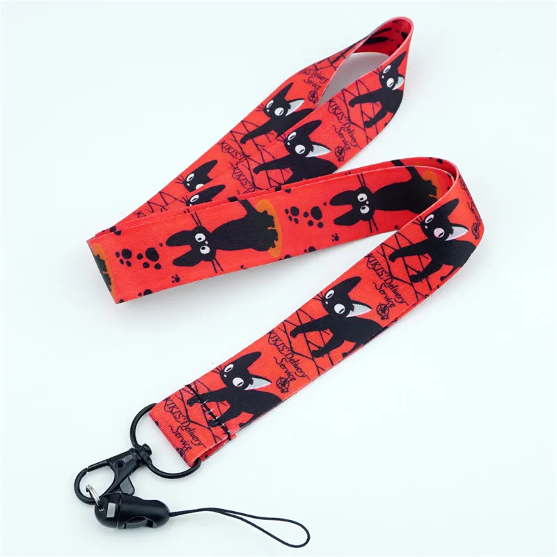 Служба доставки Kiki красный ремешок на шею в виде чёрной кошки ремешки для ключей