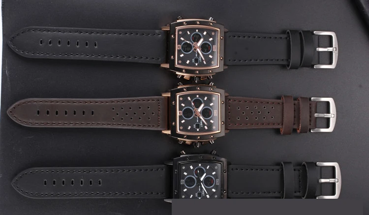 Relogio Masculino AMST мужские часы индикатор второго часового пояса наручные спортивные часы электронные квадратные часы мужские прямоугольные военные наручные часы