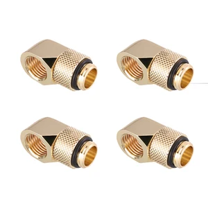 BYKSKI G14 ''резьба 90 градусов Поворотный фитинг водные адаптеры охлаждения медный соединитель практичный водный охладитель фитинги Черный