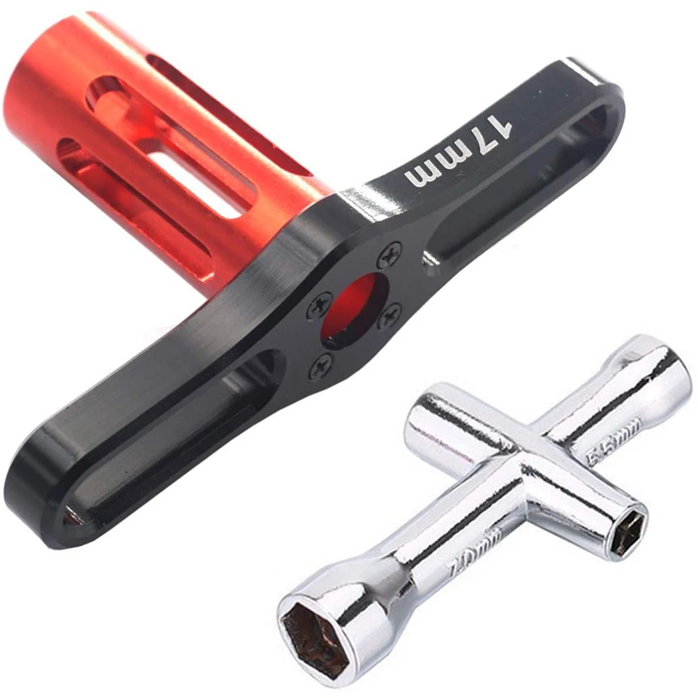 

17mm RC Wheel Hex Sleeve Wrench Nut Driver Wheel Hub Cross Socket Spanner Repair Tools for 1:8 1/10 Scale RC Cars Tires