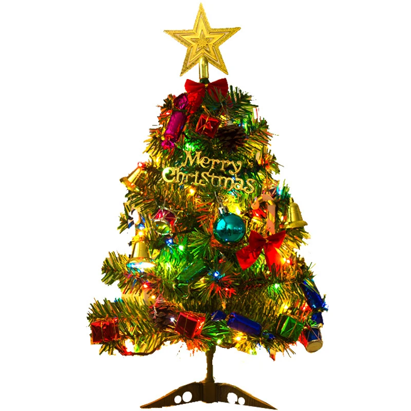 

Tree For Desk Battery Operated Small Xmas Artificial Mini Christmas Pine Tree With Lights And Ornaments 20-inch 50cm