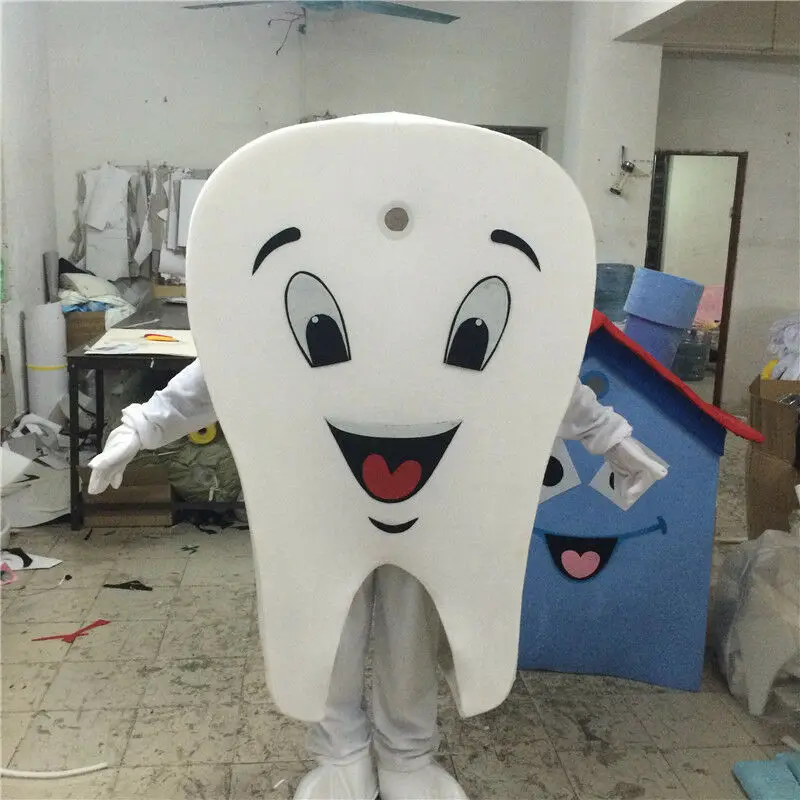 

Advertising Tooth Mascot Costume Xmas Adult Dental Care Party Cosplay Dress Event Apparel Cartoon Character Birthday Clothes