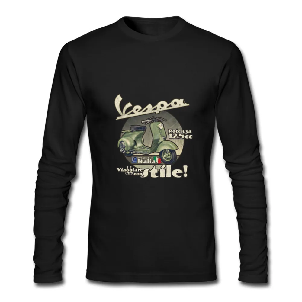 Последное мужское футболка христианство мотоцикл Vespa Удобная хлопковая куртка с