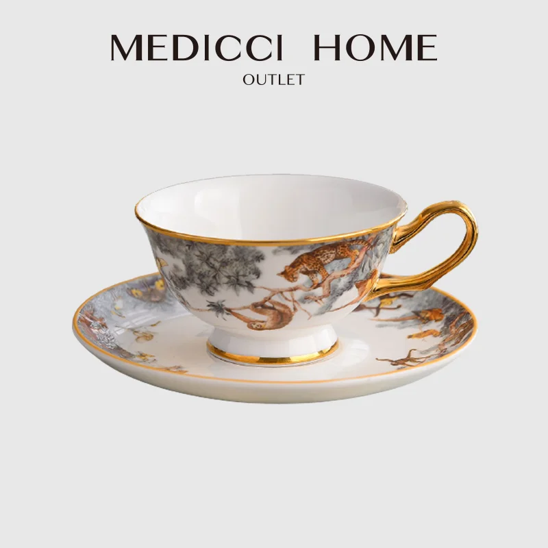 

Набор чашек и блюдец Medicci Home для британского послеобеденного чая, Изысканная антикварная картина, кофейные чашки с цветами, птицами, сине-бе...