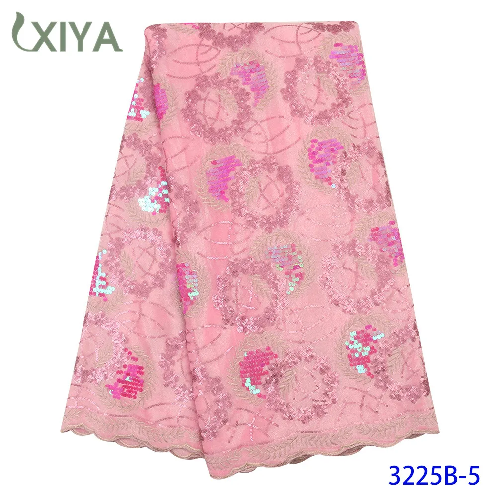 Королевский синий африканские блестки ткани бархатное кружево