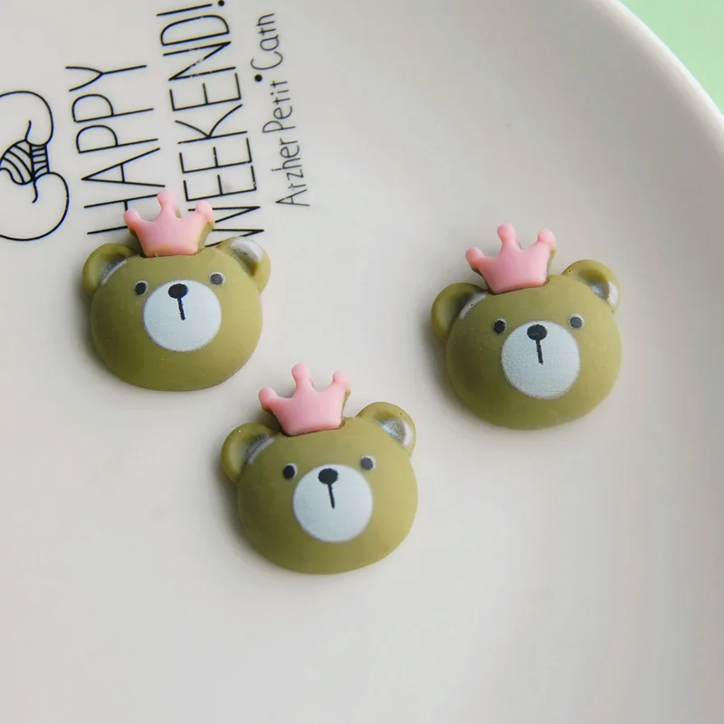 20 шт. фигурки мультяшных медведей кабошонов кабошон каваи аксессуары для волос