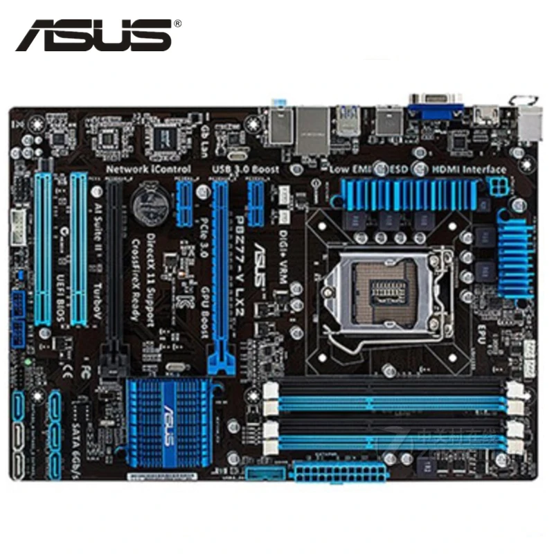 Материнские платы ASUS P8Z77-V LX2 LGA 1155 DDR3 32 ГБ для Intel Z77 P8Z77-V LX2 для настольных ПК, системная плата SATA III PCI-E 3,0 б/у