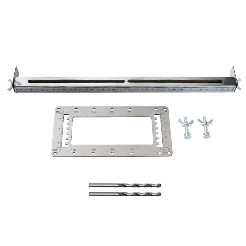 Woodworking Installation Furniture Wardrobe Door Handle Punching Locator Long Stainless Steel Hole Opening Auxiliary Tool | Инструменты