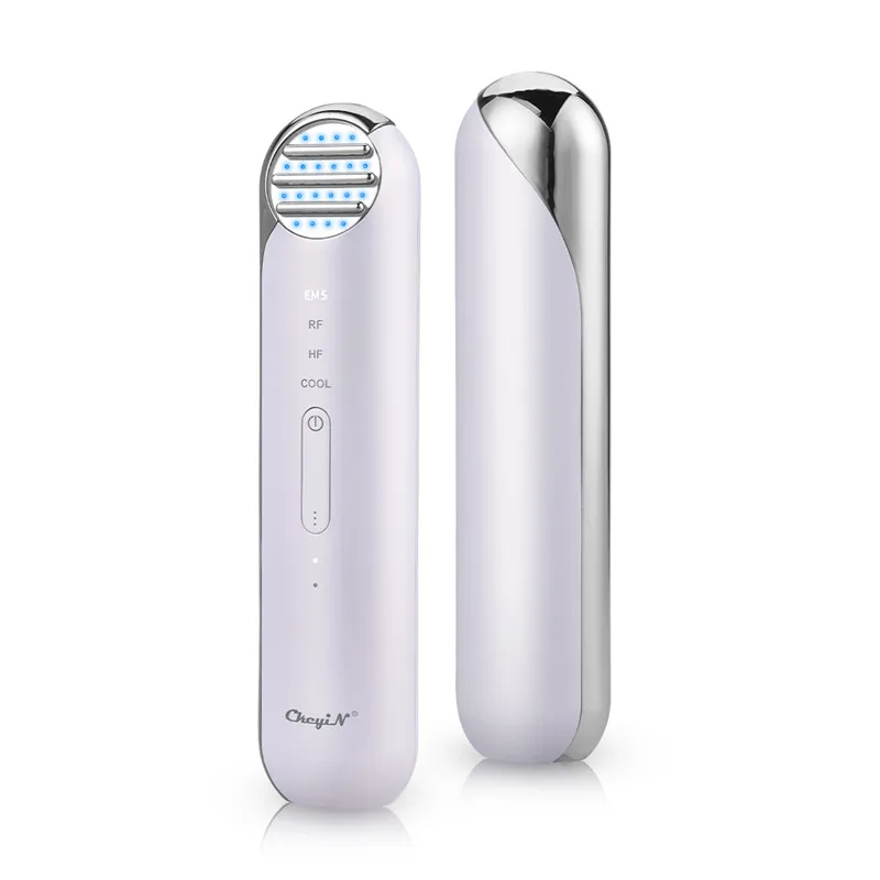 

CkeyiN Microcurrent Pulse Facial Massager RF Cool Compress Skin Rejuvenation EMS Face Lifting Anti Wrinkle LED Photon Skin Care