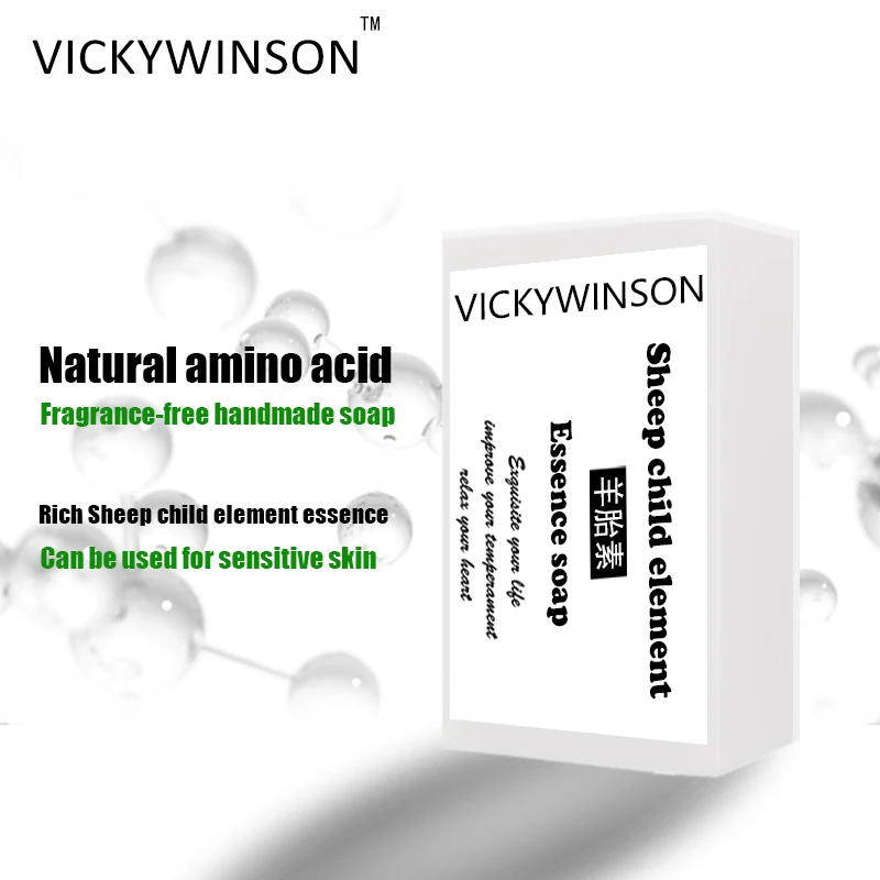 

VICKYWINSON Sheep child element essence amino acid soap 50g Face Cleansing Remove Blackhead Control Oil Acne Skin Care Bath