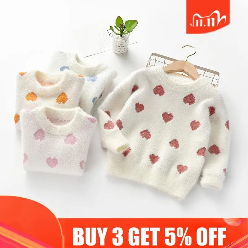 

KEAIYOUHUO Sweater For Girls Winter Clothes Children Velvet Base Sweater Baby Girl Winter Clothing Clothes For Girl 8 Years