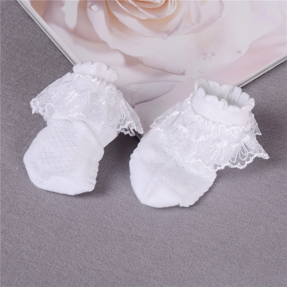 Лидер продаж дышащие хлопковые кружевные сетчатые носки с оборками для принцесс