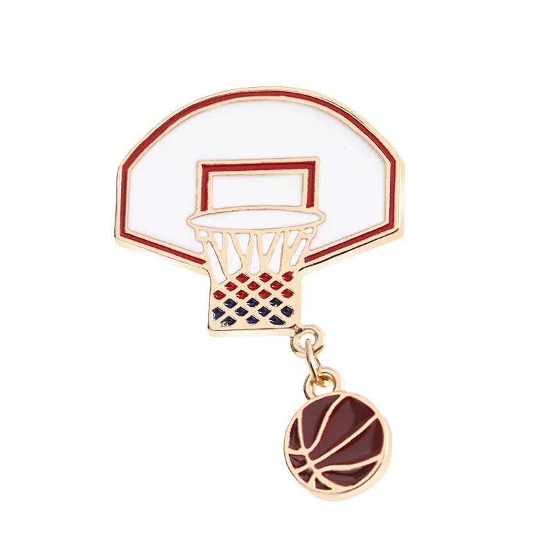 

Badge Sports Fashion Cool Basketball Frame Basketball Brooch Bag Shirt Accessories Kawaii New Japanese and Korean Style Pins