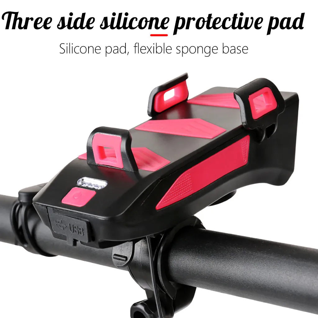 Велосипедный фонарь держатель телефона 4 в 1 велосипедный передний USB Звонок