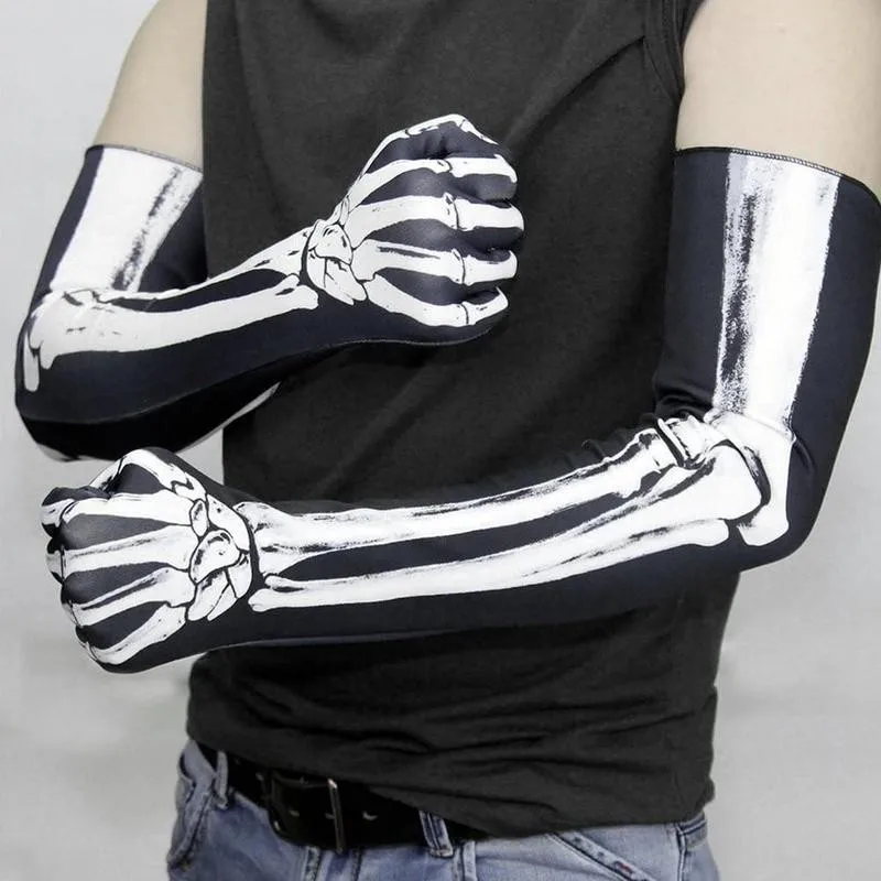 Перчатки-скелетоны на Хэллоуин маска лицо шарф набор унисекс страшные перчатки в