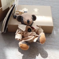 kawaii cute bear keychain bag charm pendant key chain vintage cartoon bear toy doll car ornaments gift keyring women accessories