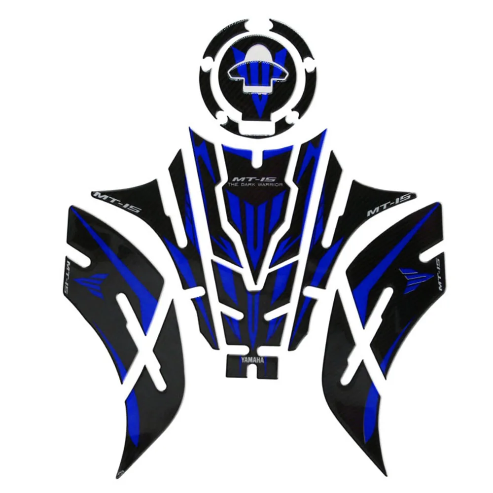 Yamaha MT15 19-21 fuel tank stickers full set of 3D carbon fiber pattern protection non-slip anti-scratch | Автомобили и