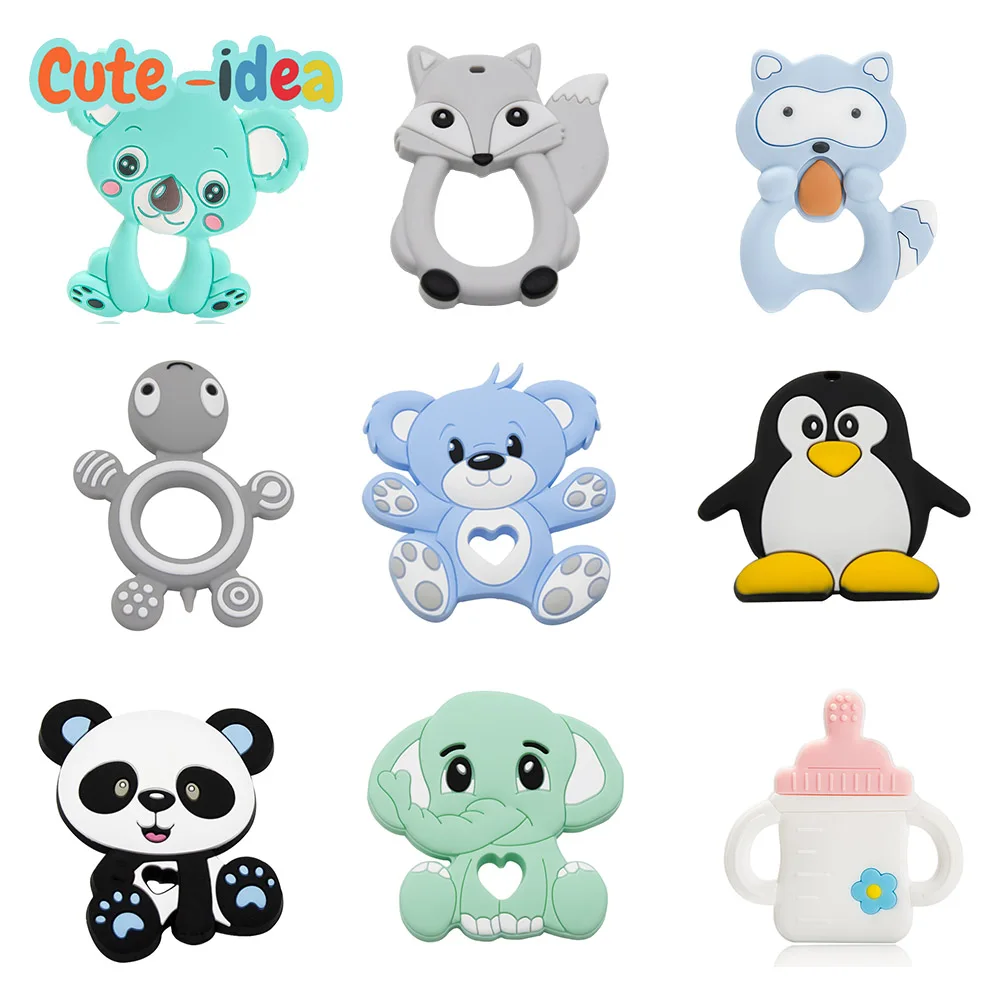 

Cute-idea 1PC Baby Silicone Teether Koala Cartoon Animal BPA Free Rodents Teething Necklace Food Grade Infant Chewable Toys