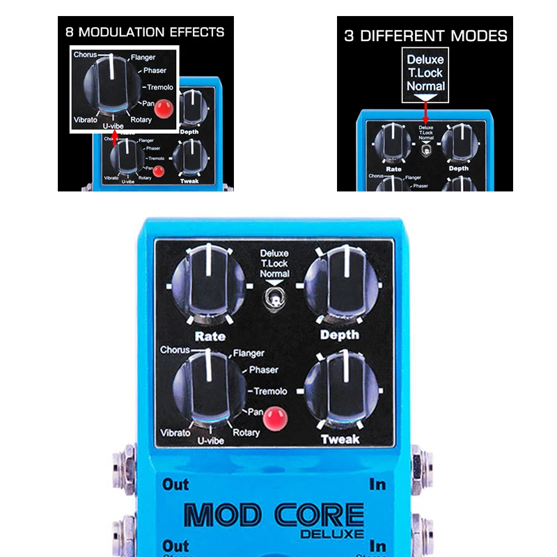 nux mod core deluxe digital peripherie wirkung pedal 8 modulation peripherie mit ton lock für elektrische gitarre zubehör free global shippi