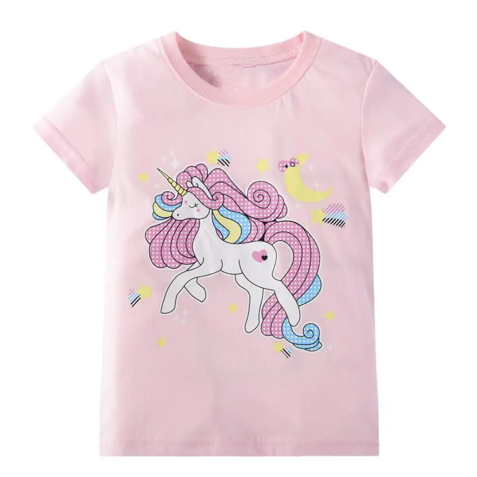 2021 модной одежды для девочек Комплект Единорог футболка детей My Little Pony белый/розовый Детские футболки с