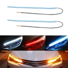 Niscarda водонепроницаемый гибкий универсальный светодиодный льный светодиод DRL дневные ходовые огни потока работает Автомобильная фара полоса стоп-сигнал поворота лампа