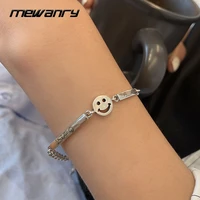 mewanry 925 stamp bracelet for women trend hip hop vintage creative cute smiley party jewelry birthday gifts wholesale