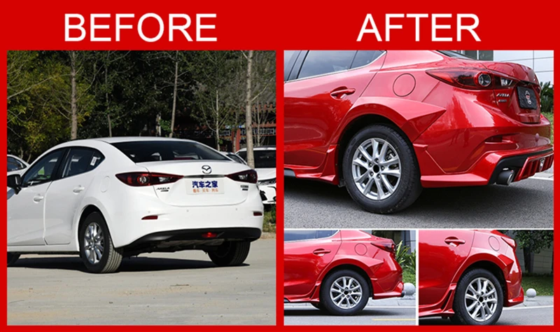 Подходит для mazda 3 обвес крыла 15 16 17 18 19 лет седан Воздухозаборники вентиляционные крышки автомобиля refitt широкий кузов аксессуары 4 шт