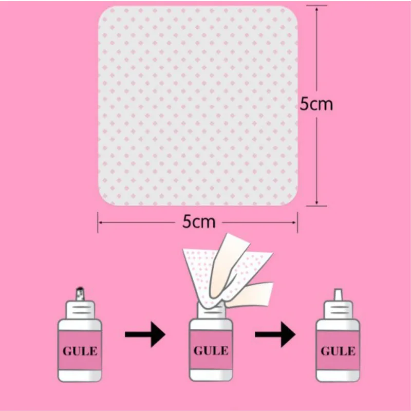 

100/200PCS Lint-Free Paper Cotton Wipes Eyelash Glue Remover Wipe Clean Cotton Sheet Nails Art Cleaning Cleaner Pads